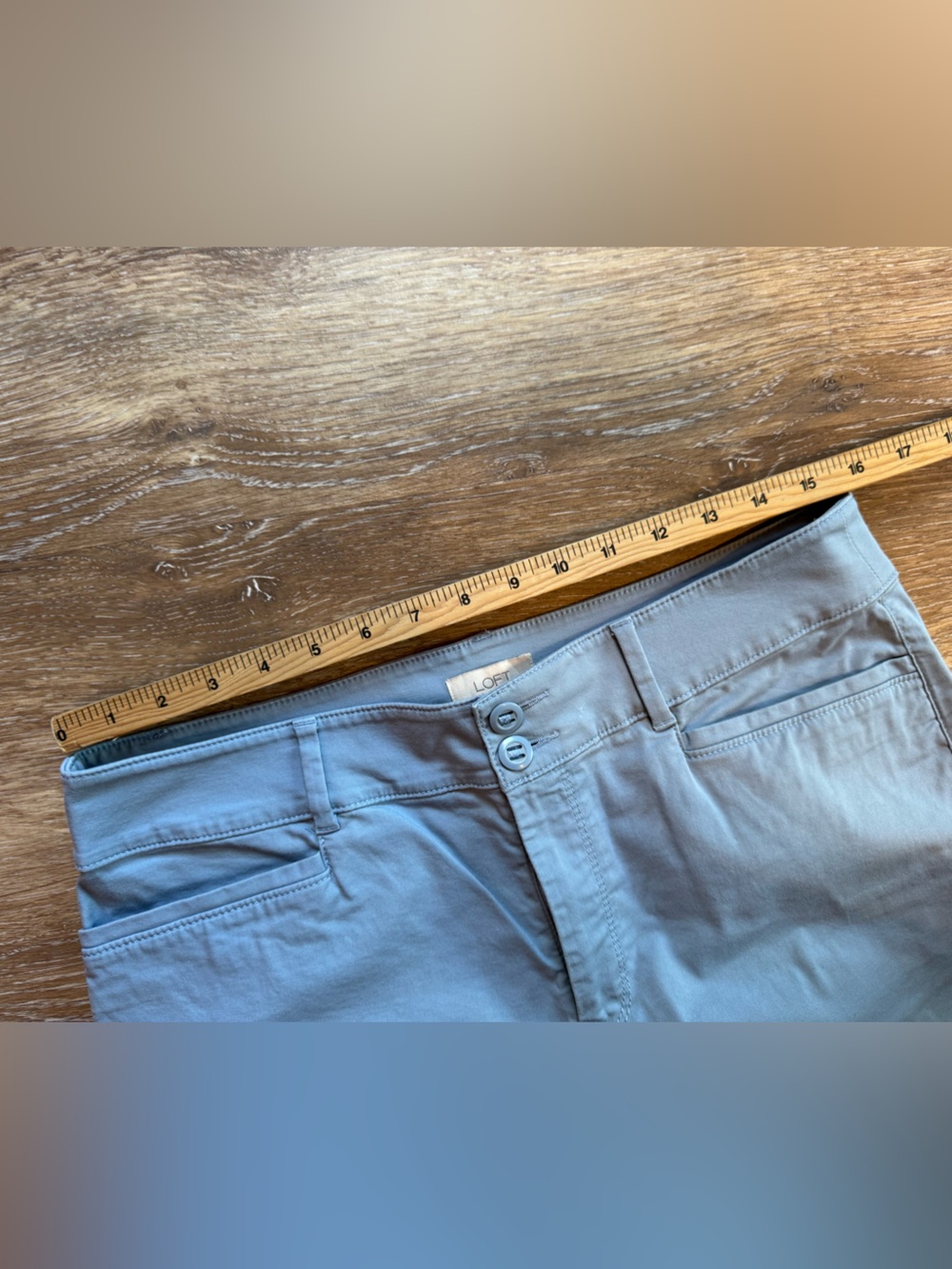 LOFT Dusty Blue Straight Crop Pant Sz 10 - Picture 12 of 13